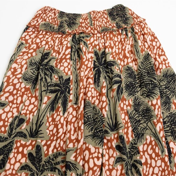 True Destinations Flare Pants Beach Coverup Wide Leg Tropical Palm Trees Small - Picture 9 of 11